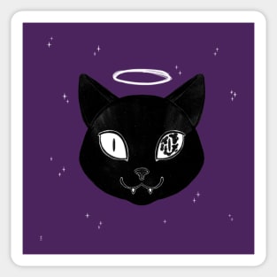 Black Cat, Angel Cat Sticker